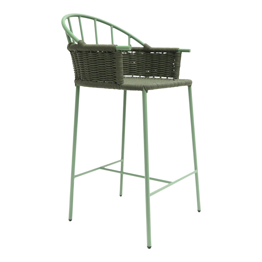 1730 Outdoor Barstool with Cushion - Waterproof & Rust-Resistant Patio Bar Stool for Backyard, Poolside, or Deck - Comfortable & Durable Outdoor Seating for Adults