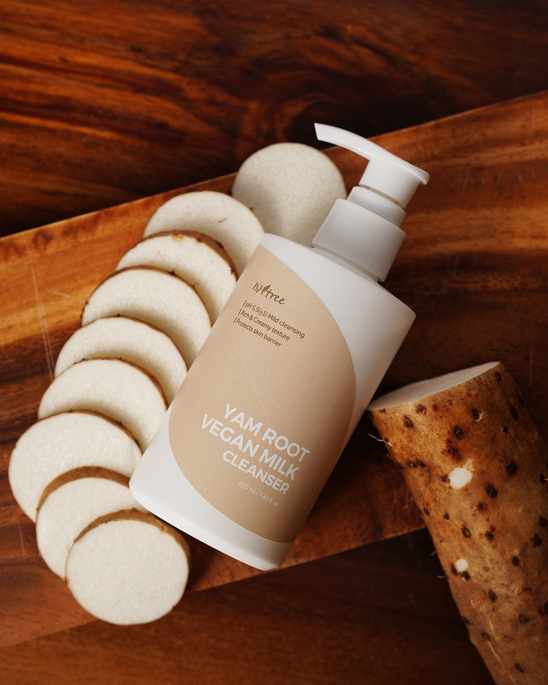Isntree Yam Root Vegan Milk Cleanser 220ml - Gentle Face Wash for Sensitive Skin, Vegan & Cruelty-Free - Perfect for Daily Skincare Routine & Makeup Removal