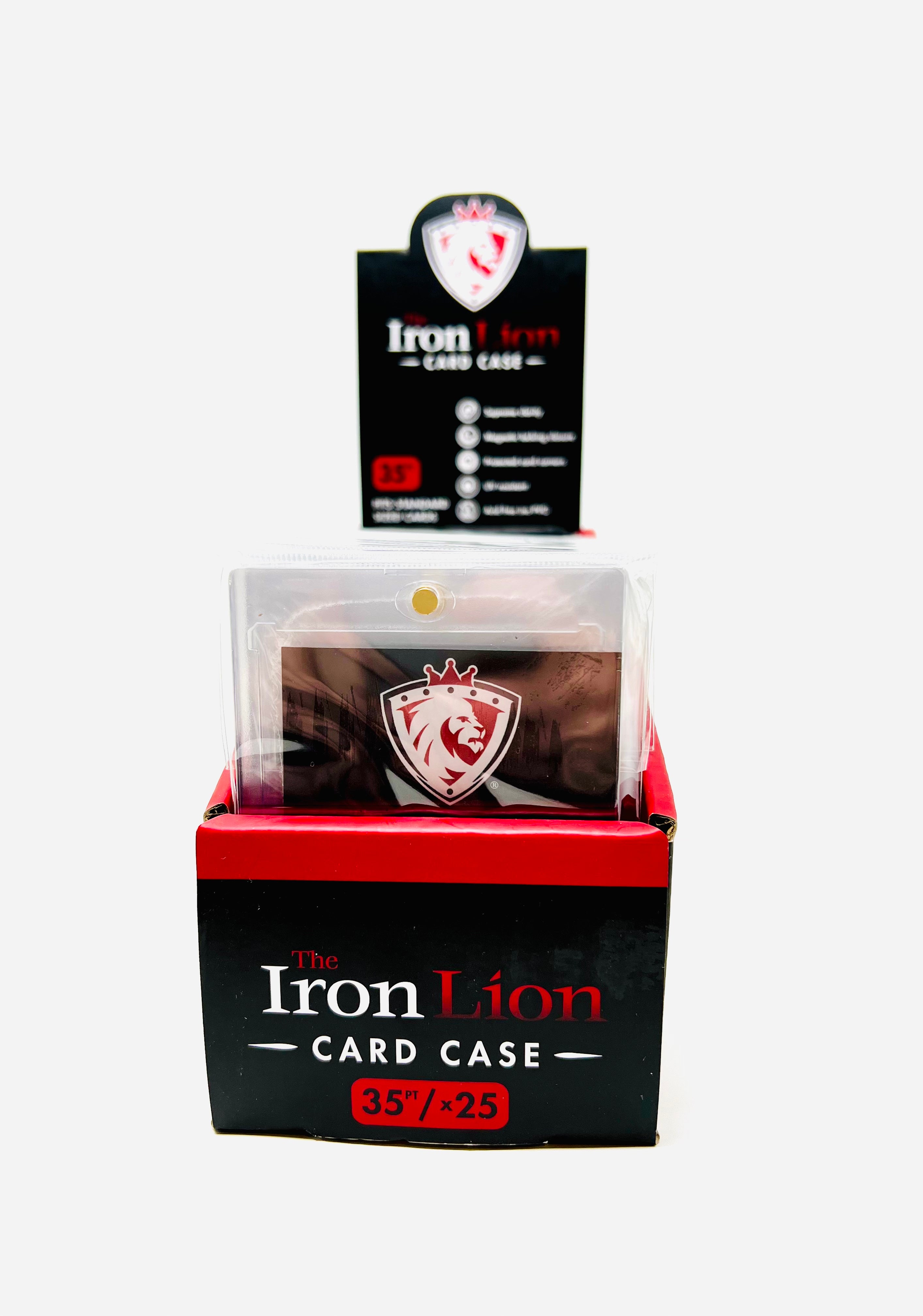 35-Point The Iron Lion Magnetic Card Case - 25 Pack | Secure & Durable Business Card Holder for Networking, Events, and Professional Meetings