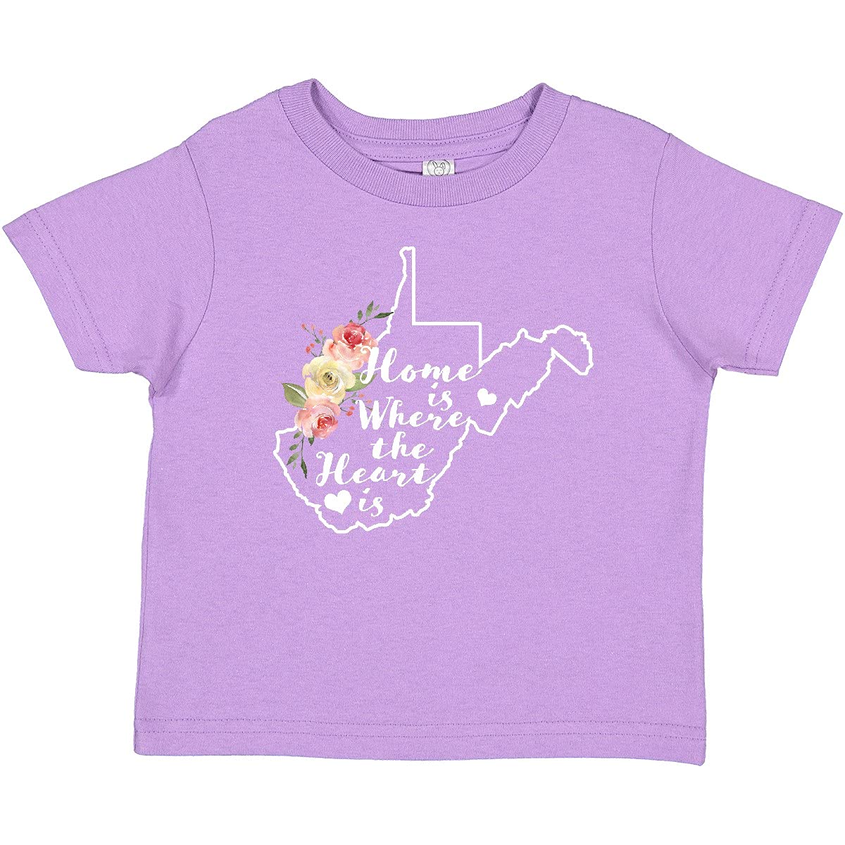 Inktastic West Virginia Home is Where The Heart is Watercolor Baby T-Shirt - Cute Infant Outfit for Family Photos, Holidays & Everyday Wear