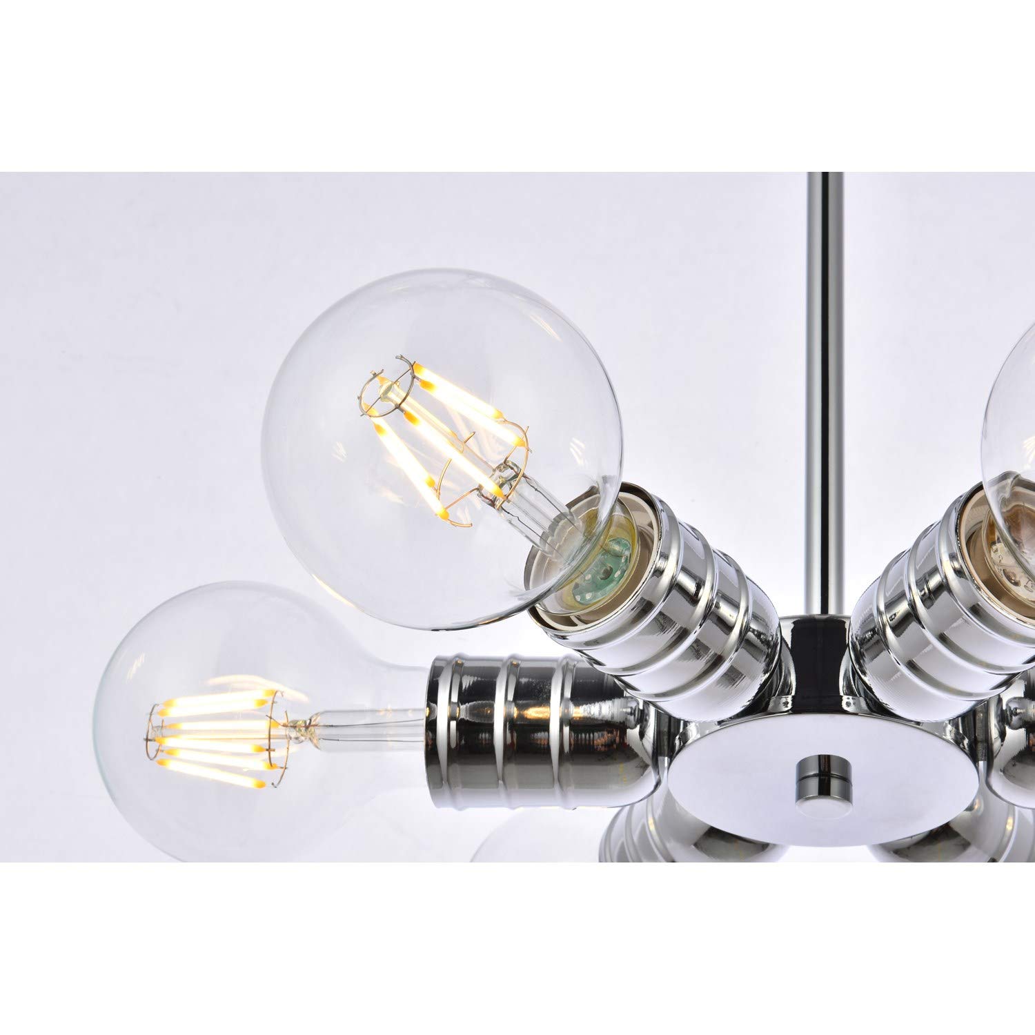 Reyes 6-Light Chrome Pendant Lighting Fixture - Modern Dining Room Chandelier for Kitchen Island, Bedroom, or Living Room Ceiling Decor