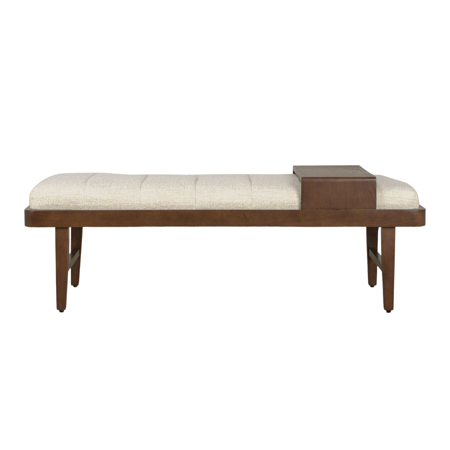 Charleston Bench with Pearl Boucle Upholstery - Modern Accent Chair for Living Room, Bedroom, or Office - Stylish and Comfortable Seating Solution
