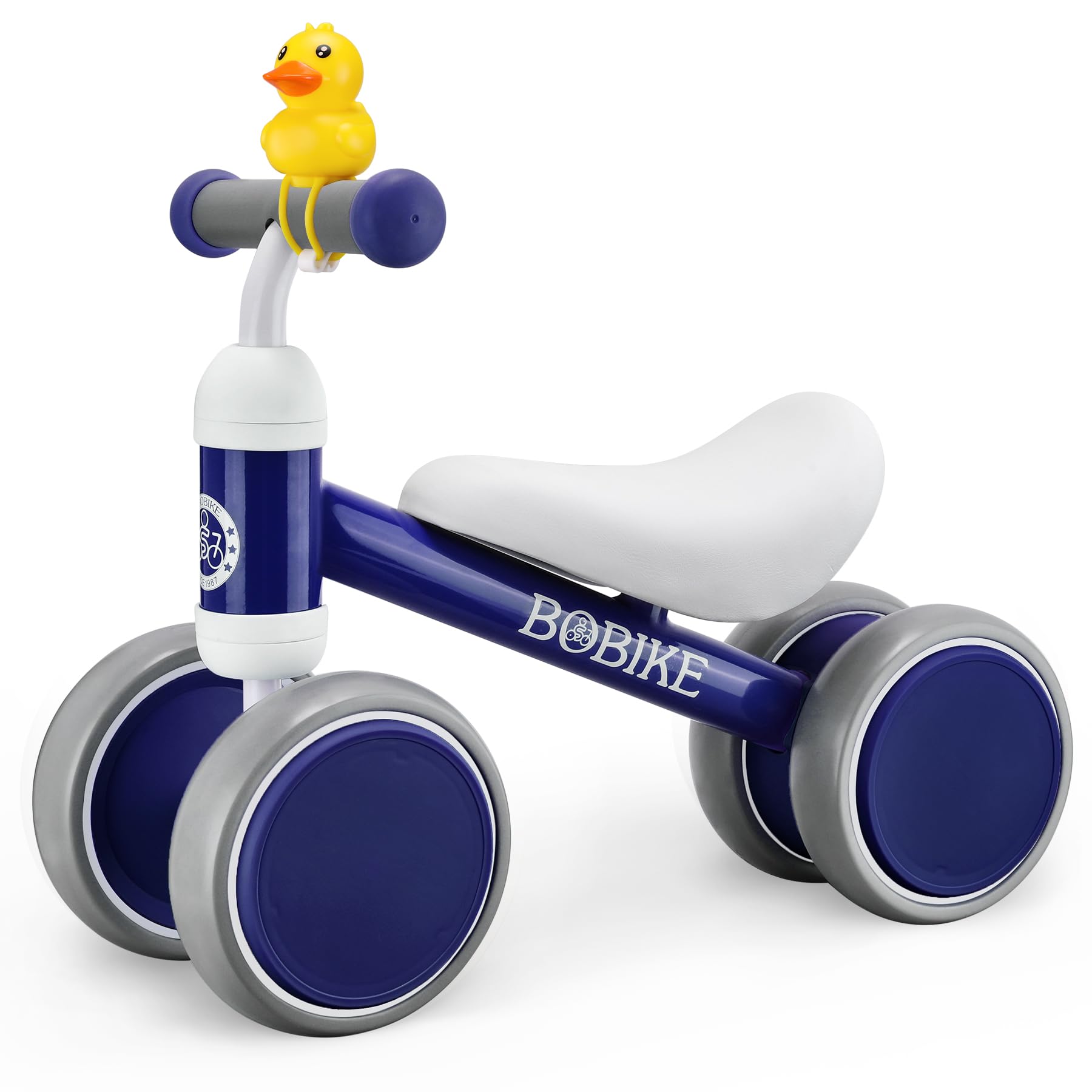 **Best Baby Balance Bike for 12-36 Months - No Pedal 4-Wheel Toddler Bike for Boys & Girls - First Birthday Gift & Learning Walker (Classic Blue) - Perfect for Indoor & Outdoor Play, Park Rides & Early Motor Skill Development**