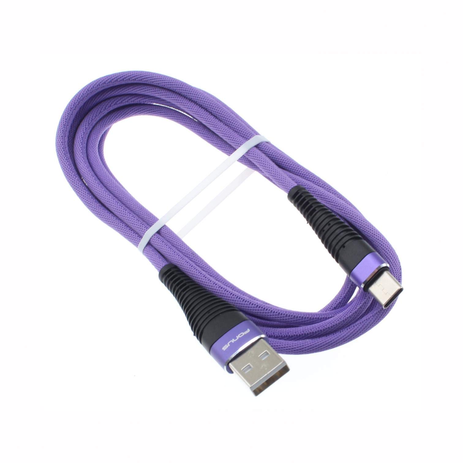 6ft USB Type-C to USB-C Fast Charging Cable - Purple Braided Durable Cord for Motorola Moto G Stylus 5G | High-Speed Sync & Power Delivery | Perfect for Home, Office & Travel Charging