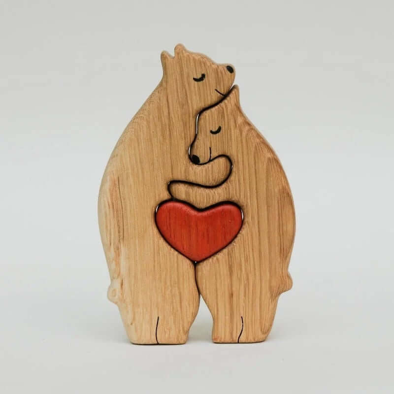Personalized Wooden Bear Family Name Puzzle - Custom Engraved Gift for Kids & Toddlers | Unique Baby Shower, Birthday & Christmas Present | A5432