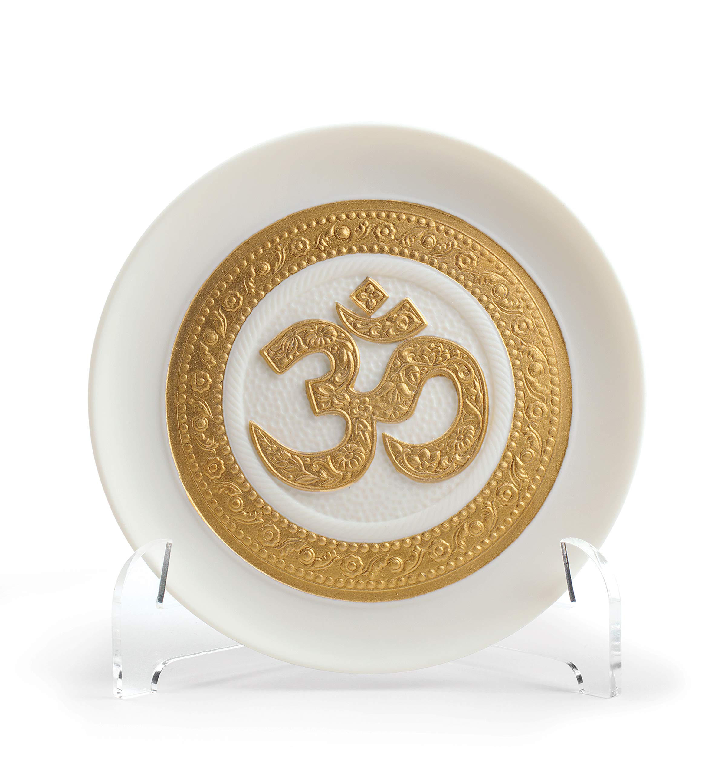 LLADRÓ Om Decorative Plate - Golden Lustre Porcelain Plate for Home Décor & Luxury Gift Giving | Elegant Table Setting & Wall Display