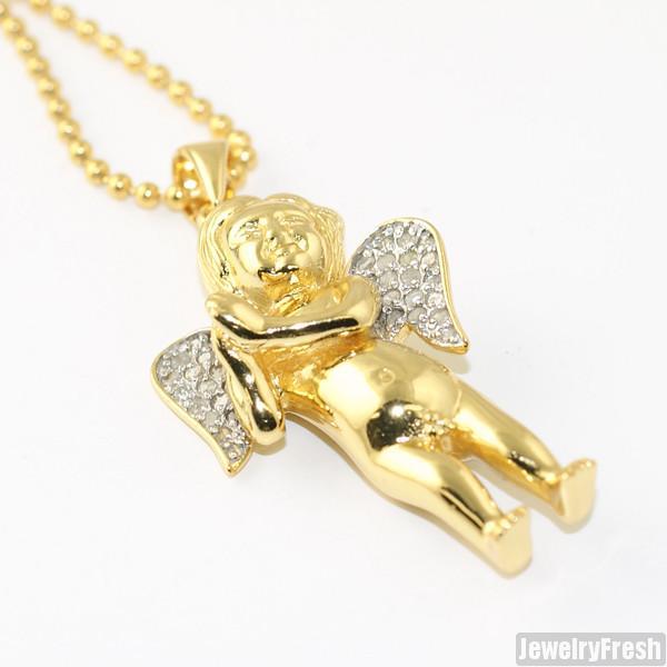 14K Gold Genuine Diamond Cherub Angel Pendant Necklace - Elegant Religious Jewelry Gift for Women, Perfect for Baptism, Christmas & Special Occasions