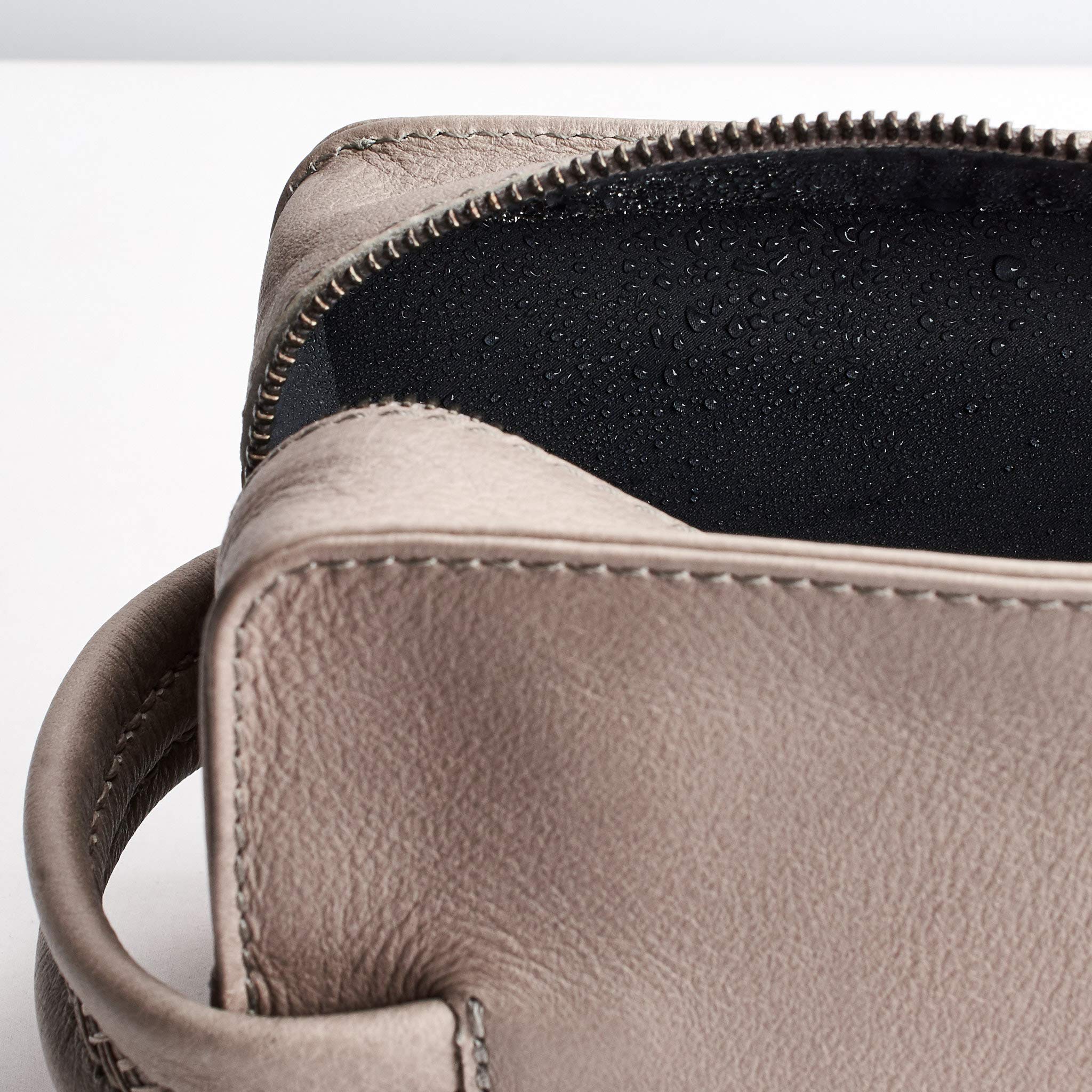 **Men's Waterproof Toiletry Bag - Handmade Grey Travel Dopp Kit for Shaving & Grooming | Wash Pouch for Toiletries Storage | Perfect Groomsmen Gift & Men's Travel Essential**    *(Use Case: Ideal for business trips, gym, camping, or as a stylish gift for groomsmen, dads, and travelers.)*