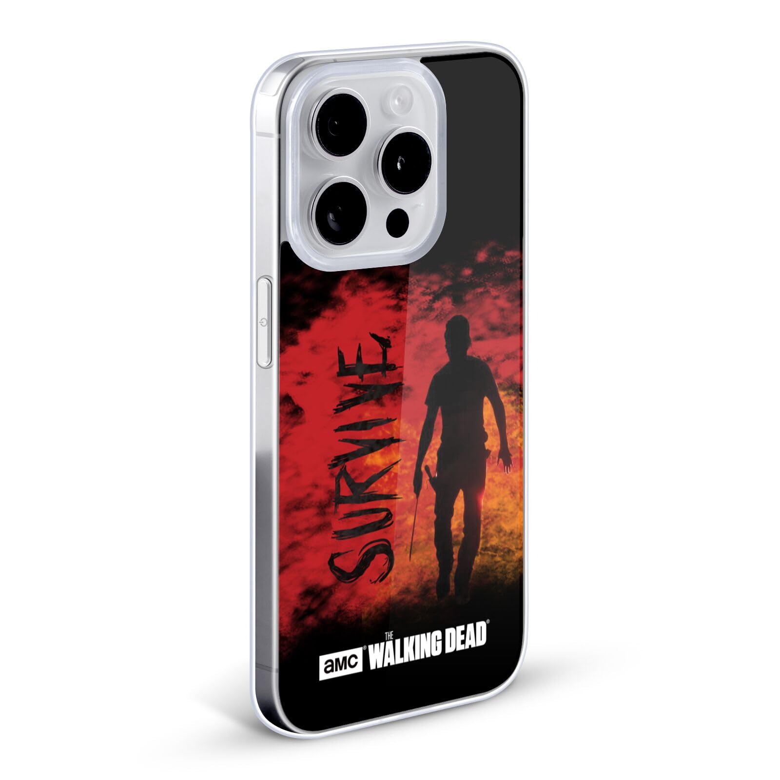 Officially Licensed AMC The Walking Dead Rick Machete Typography Soft Gel Phone Case for Apple iPhone 12/12 Pro - Durable Protection with Unique TV Show Design, Perfect for Fans and Everyday Use