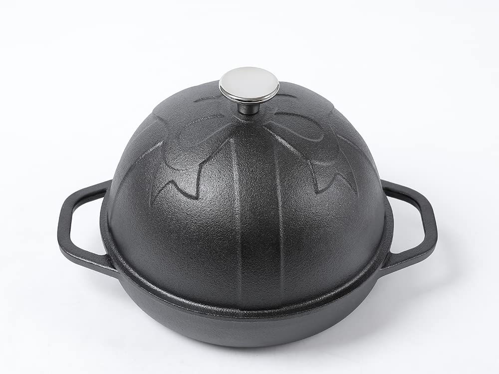HAWOK 7.8 Inch (20cm) Pre-Seasoned Cast Iron Bread Cloche - Dutch Oven for Sourdough, Artisan Bread Baking | Perfect for Home Bakers & Professional Kitchens