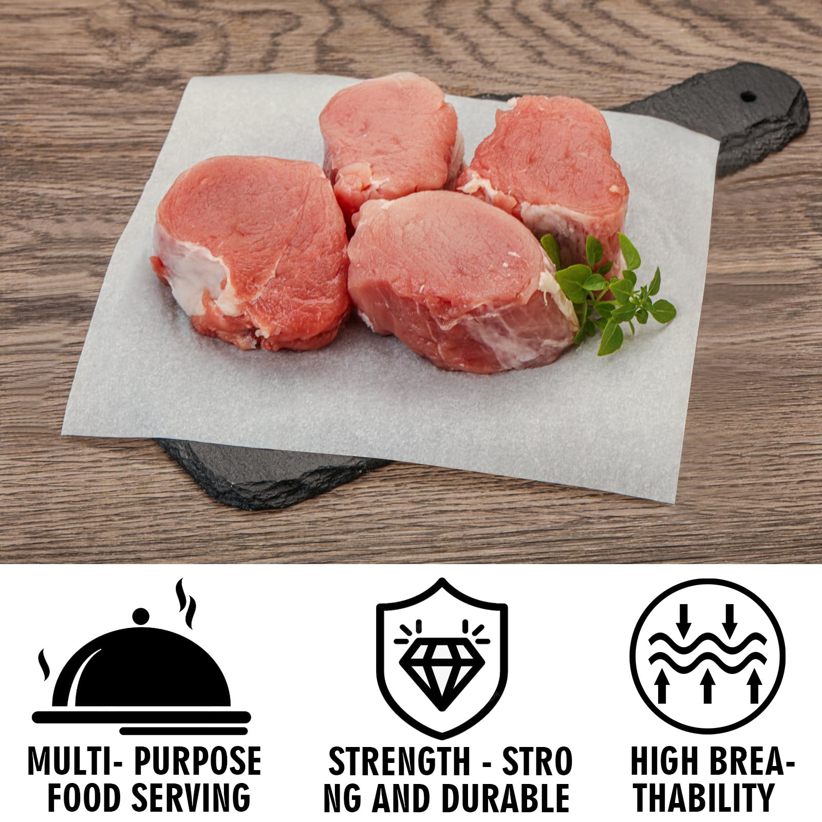 50 Pack 15x15 Inch White Butcher Paper Sheets for Sublimation - Wax-Free Precut Disposable Meat Wrapping Paper - Perfect for Heat Press, BBQ, Meat Smoking & Food Packaging
