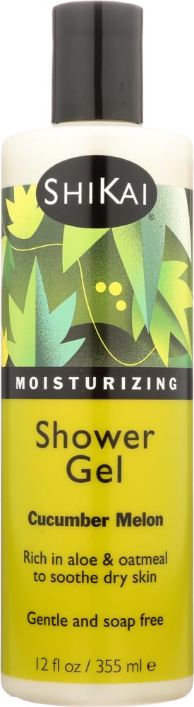 Shikai Cucumber Melon Shower Gel - Bulk Saver Pack (12x12 Fl Oz) | Moisturizing Body Wash for Dry Skin, Refreshing Bath & Shower Gel for Spa-Like Experience at Home
