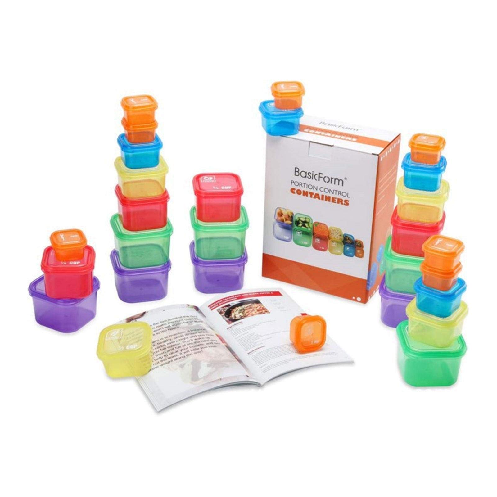 CALIDAKA 14-Piece 21-Day Portion Control Meal Prep Containers Set - Color & Icon Coded BPA-Free Food Storage Kit for Weight Loss, Diet & Healthy Eating | Perfect for Meal Planning, Fitness Tracking & Portion Management