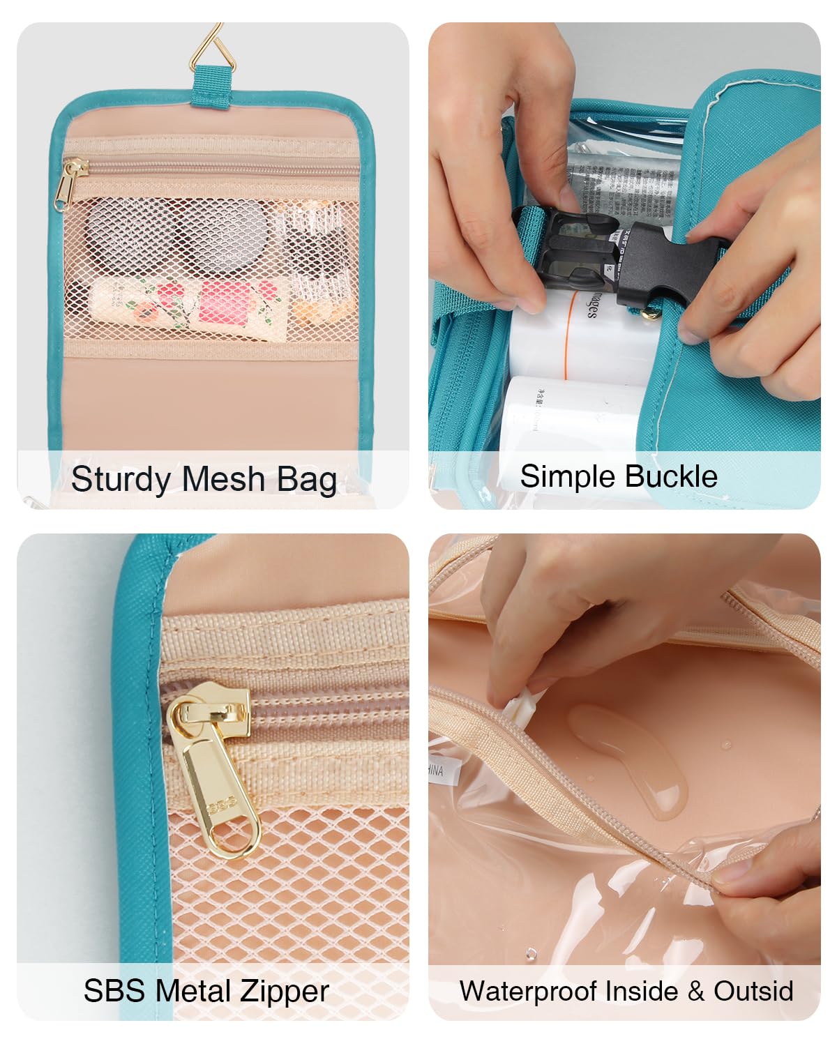TSA Approved Hanging Toiletry Bag for Women - Water Resistant Travel Cosmetic Organizer with Multiple Pockets for Makeup, Jewelry & Essentials | Perfect for Air Travel, Camping & Business Trips