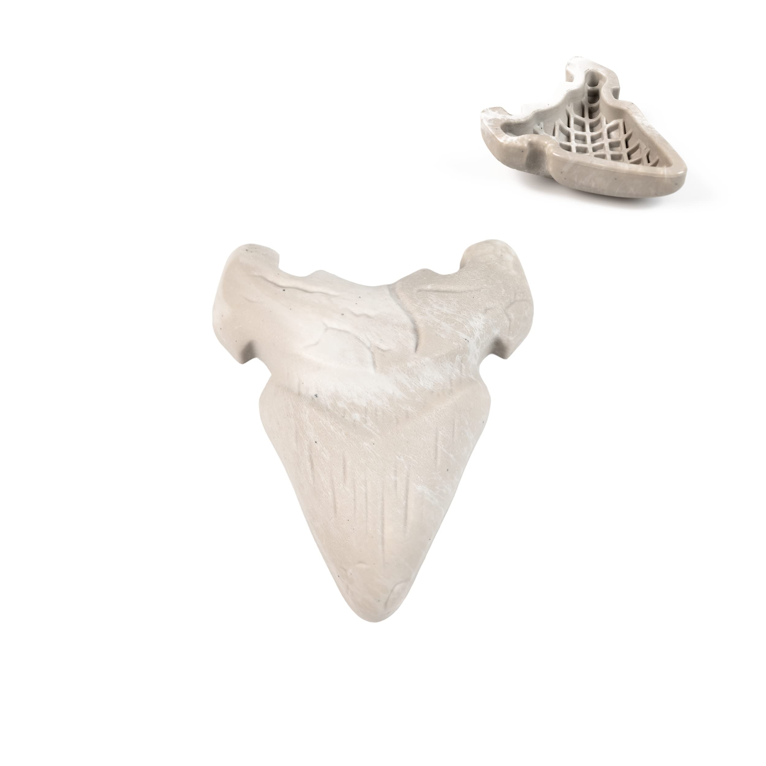 Hyper Pet Fossil Durable Dog Slow Feeder & Chew Toy - Interactive Bacon-Flavored Long-Lasting Chew Toy for Aggressive Chewers (Megalodon Tooth Design) - Perfect for Mealtime Enrichment & Anxiety Relief