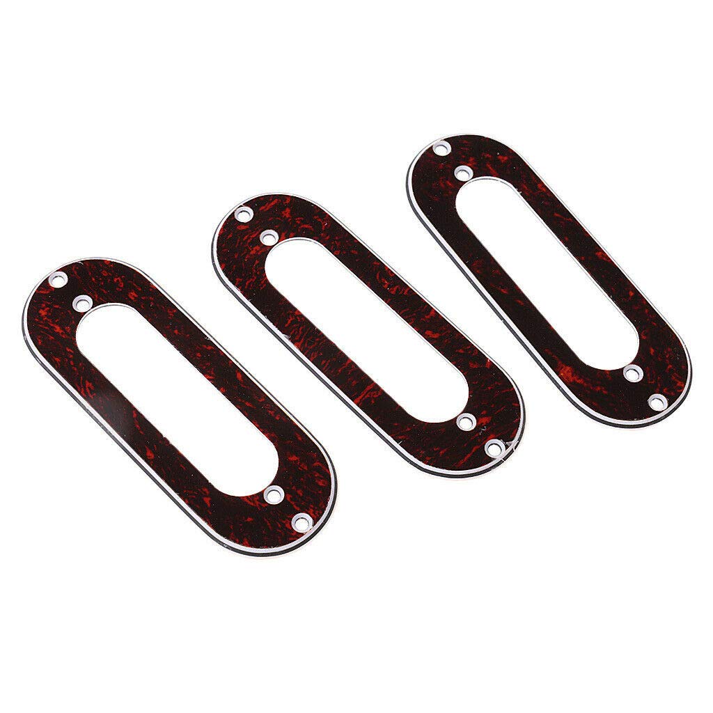 3-Piece Metal Single Coil Pickup Mounting Rings for ST Style Electric Guitar - Red | Replacement Parts for Guitar Repair & Customization | Perfect for DIY Guitar Upgrades & Professional Installations