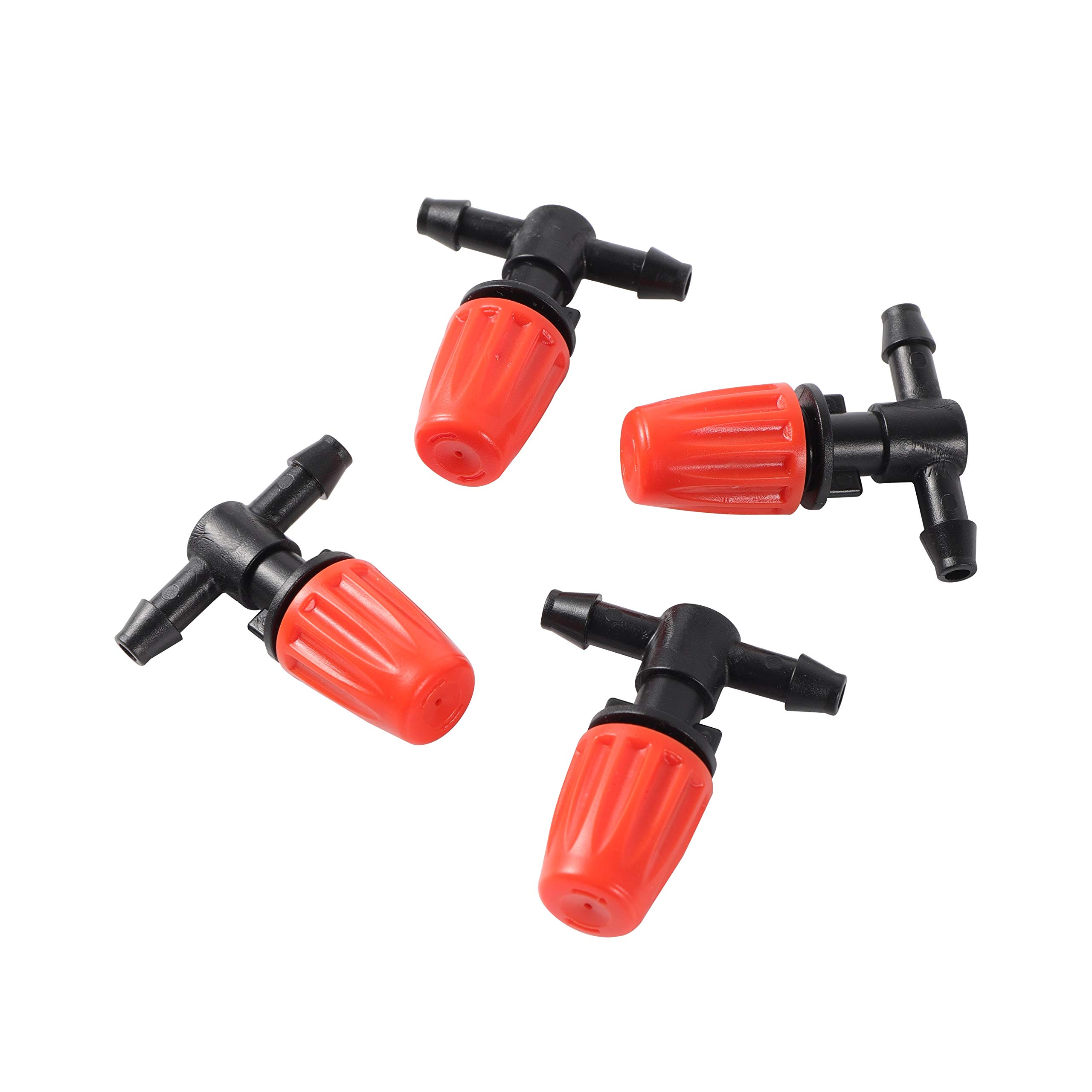 Adjustable Drip Irrigation Nozzle with Tee Joint - 5PCS Garden Watering Misting Sprinkler for 4/7mm Hose - Perfect for Greenhouse, Lawn Cooling & Plant Hydration