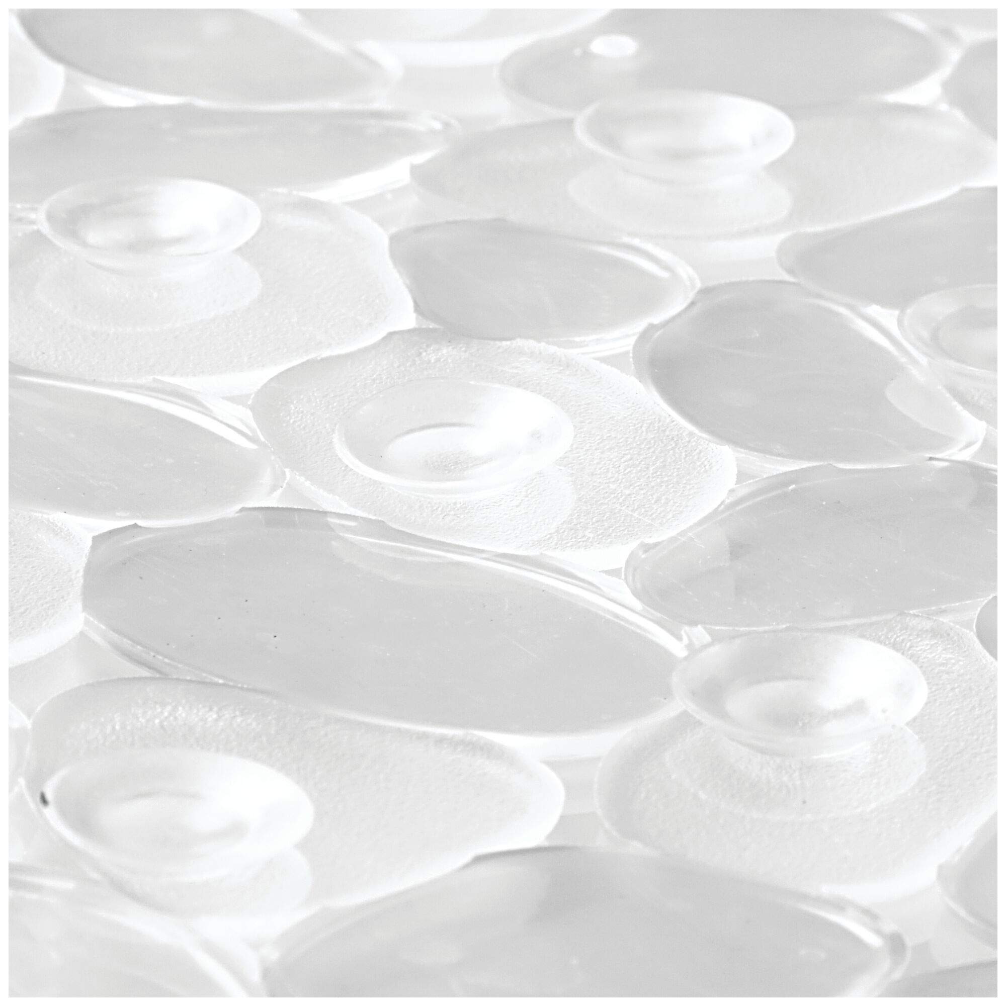 InterDesign 80010 Clear Pebblz Non-Slip Bath Mat for Shower & Bathtub - Waterproof, Durable, Easy to Clean Bathroom Floor Mat for Safety and Comfort