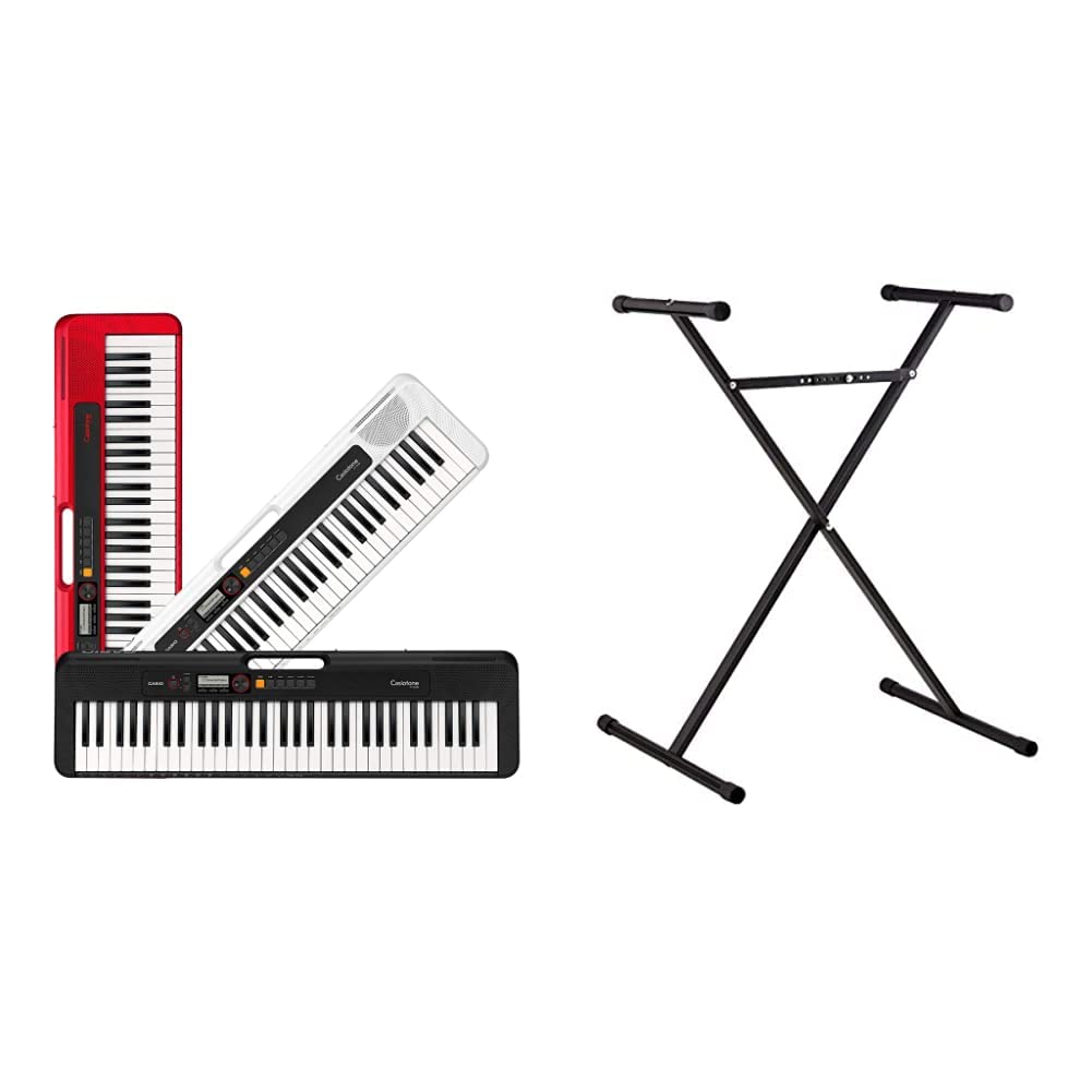 Casio Casiotone CT-S200BK 61-Key Portable Keyboard with USB & ARST Single-X Adjustable Stand - Black | Perfect for Beginners, Home Practice & Live Performances