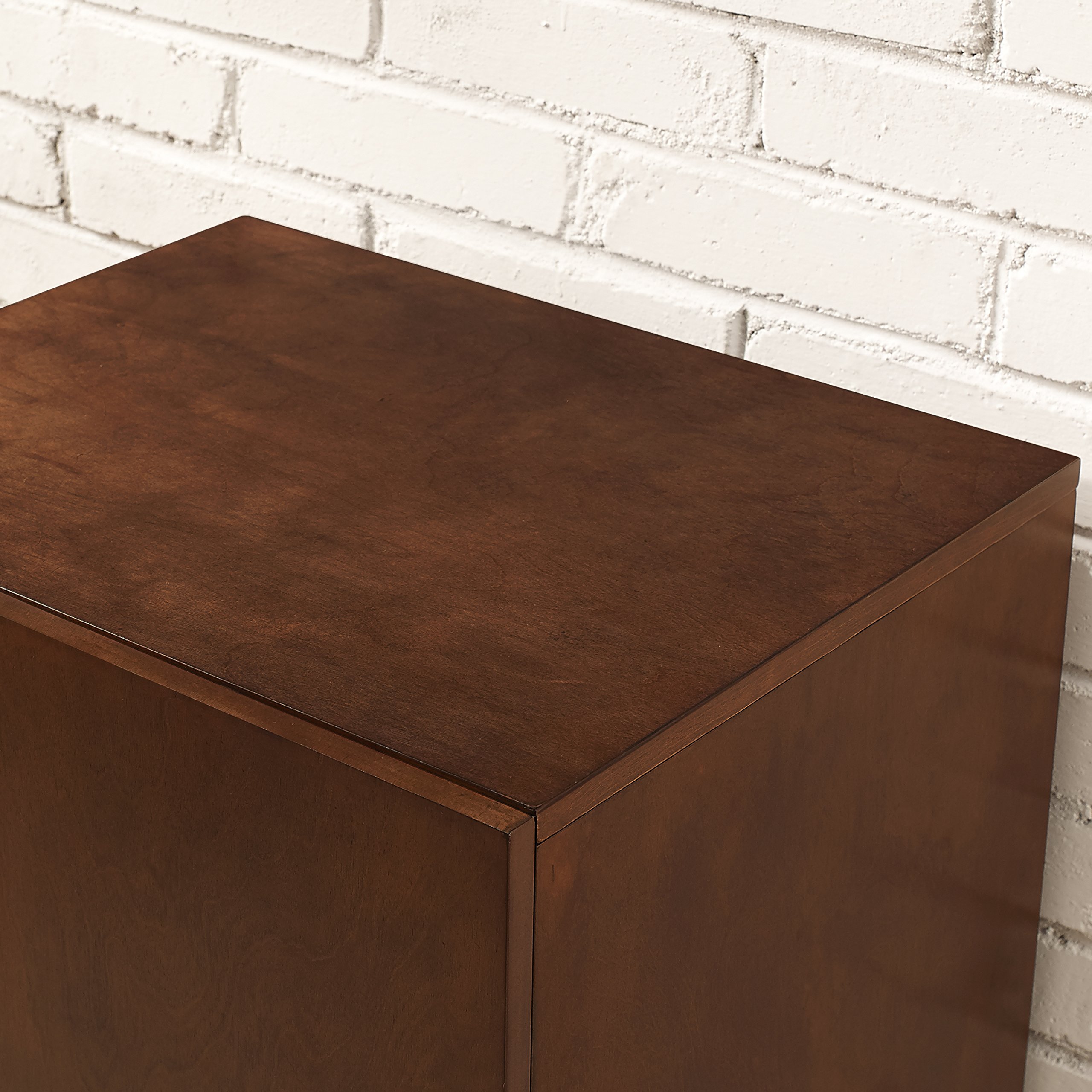 Crosley Everett Vinyl Record Player Stand with Storage - Mahogany Wood Media Console for Turntables & LP Collections | Perfect for Living Room, Home Theater & Music Room Decor