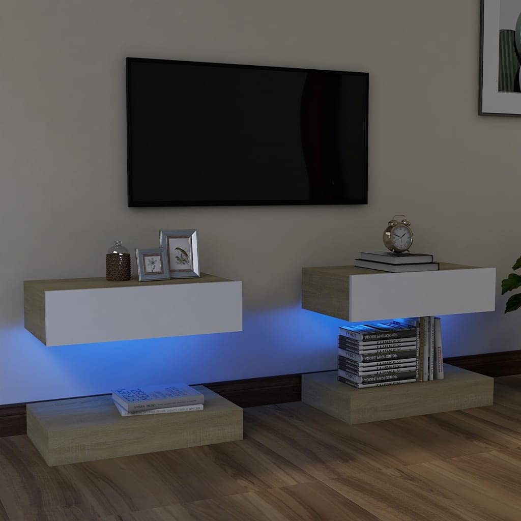 Modern TV Stand with LED Lights - 23.6