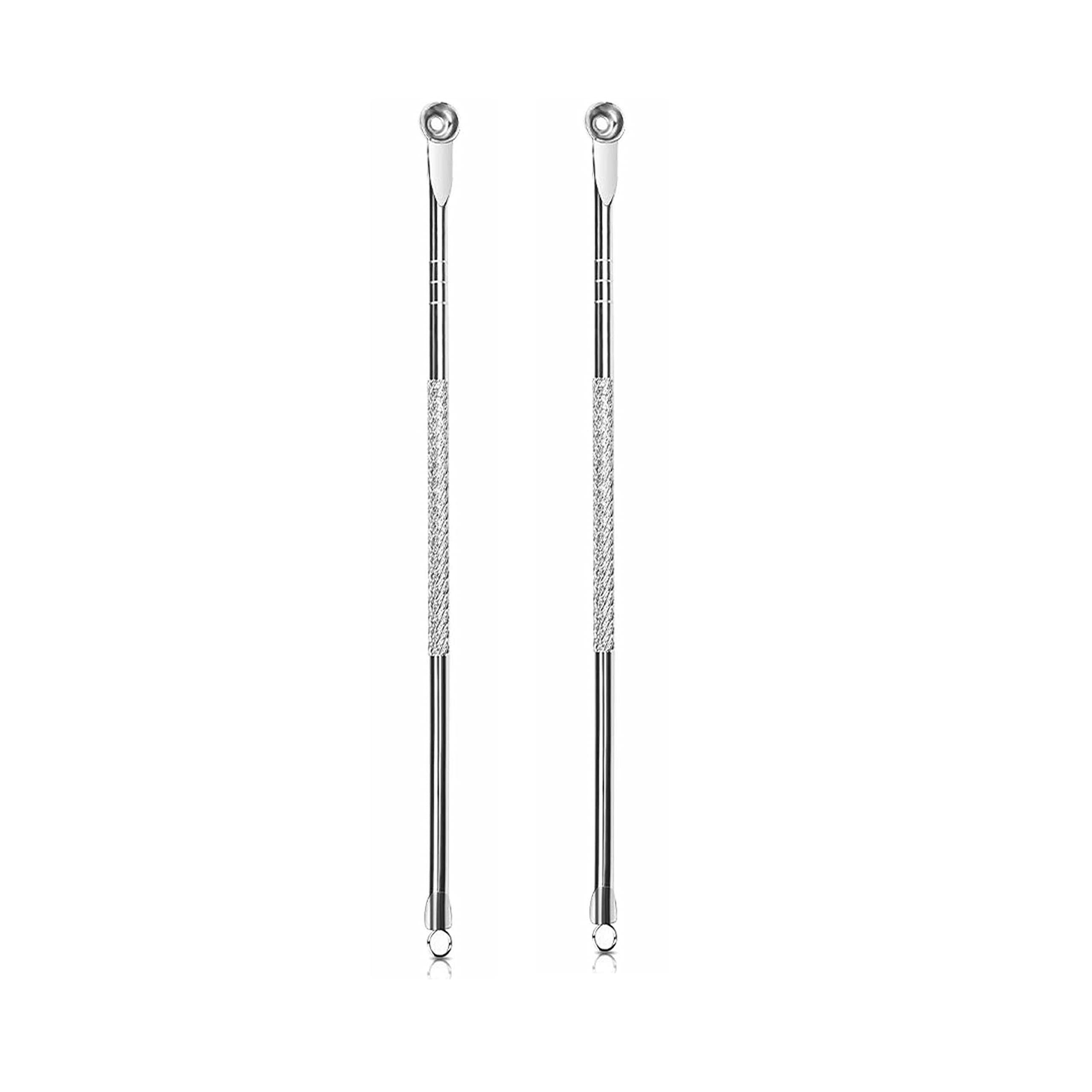 Professional Blackhead Remover Tool - Stainless Steel Acne Treatment & Pimple Popper for Comedone, Whitehead & Blemish Extraction (2-Pack) with Anti-Slip Handle - Perfect for Home Skincare & Facial Treatment