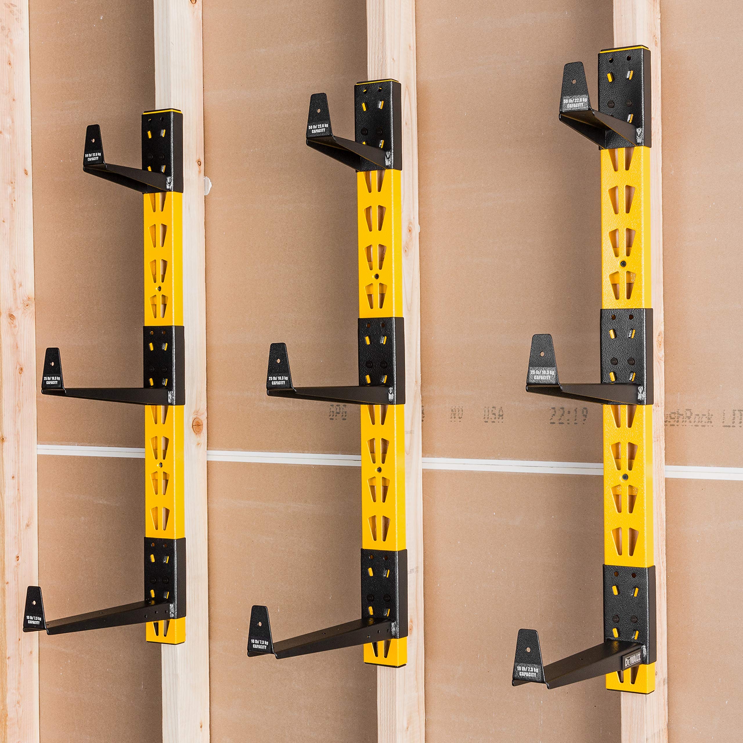 DEWALT DXSTACLR 3-Piece Wall Mount Cantilever Rack - Heavy Duty Garage Storage for Tools & Equipment - Perfect for Workshop, Garage & Industrial Organization