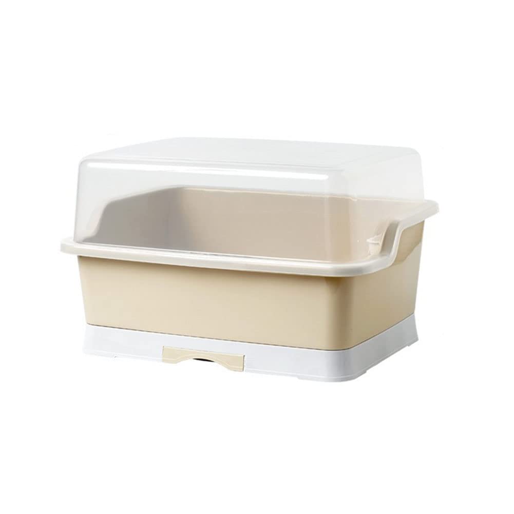YKJ Plastic Dish Drying Rack - Stackable Kitchen Storage Organizer for Plates, Bowls & Cups - Space Saving Cabinet Shelf with Drainage - Perfect for Small Kitchens, Apartments & RVs