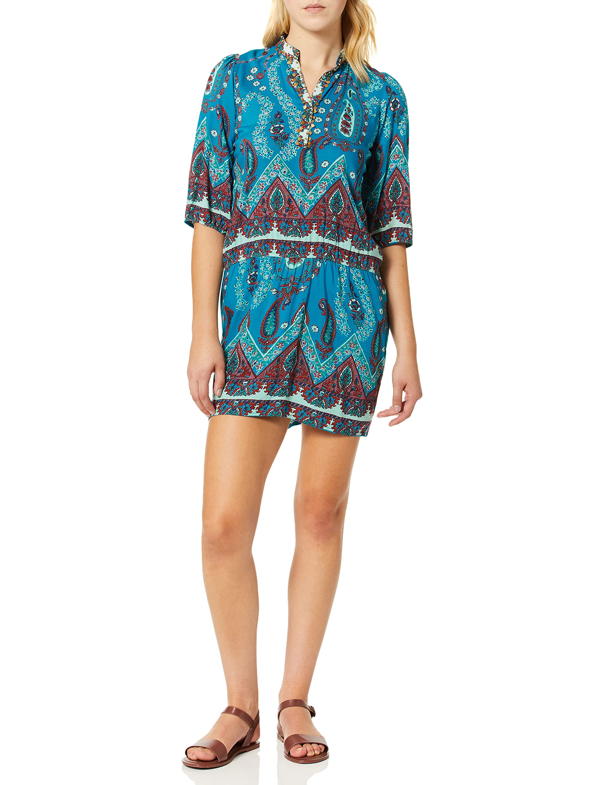 Angie Juniors' Beaded-Neck Shirt Dress for Girls | Stylish Casual & Party Wear | Perfect for School, Dates & Special Occasions