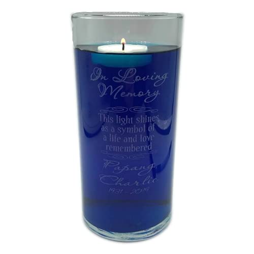 Personalized Engraved Memorial Candle Holder - Custom Tribute Vase for Loved Ones - Perfect for Memorial Services, Funerals & Home Remembrance Displays