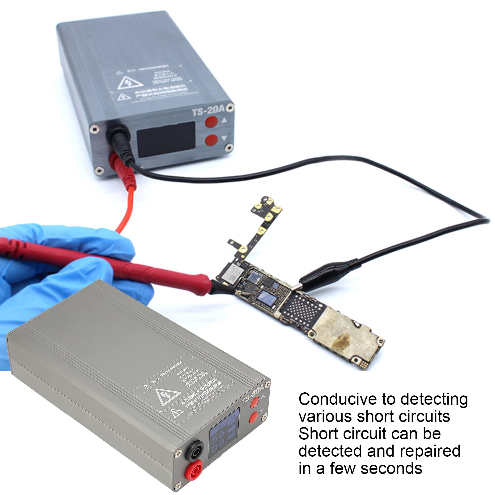 TD-30A PCB Short Circuit Fault Detector Tool Box with Voice Prompt | Reliable Phone Repair Diagnostic Device | Power Cord Included | for Electronics Technicians & DIY Phone Repair