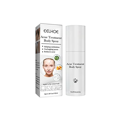 Body Acne Treatment Spray - Gentle Face & Back Acne Solution for All Skin Types | Fades Acne Marks, Shrinks Pores & Smooths Skin | 3-Pack for Daily Skincare Routine & On-The-Go Use