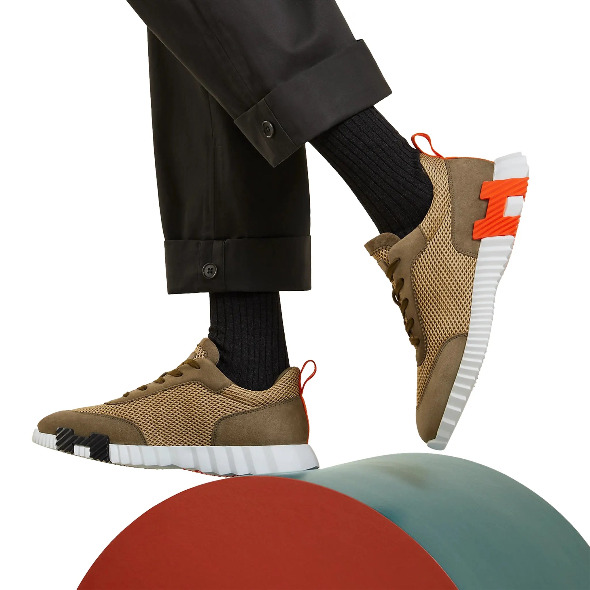 Hermès Paris Bouncing Sneakers for Men - Green Luxury Casual Shoes | Perfect for Streetwear, Office & Everyday Fashion