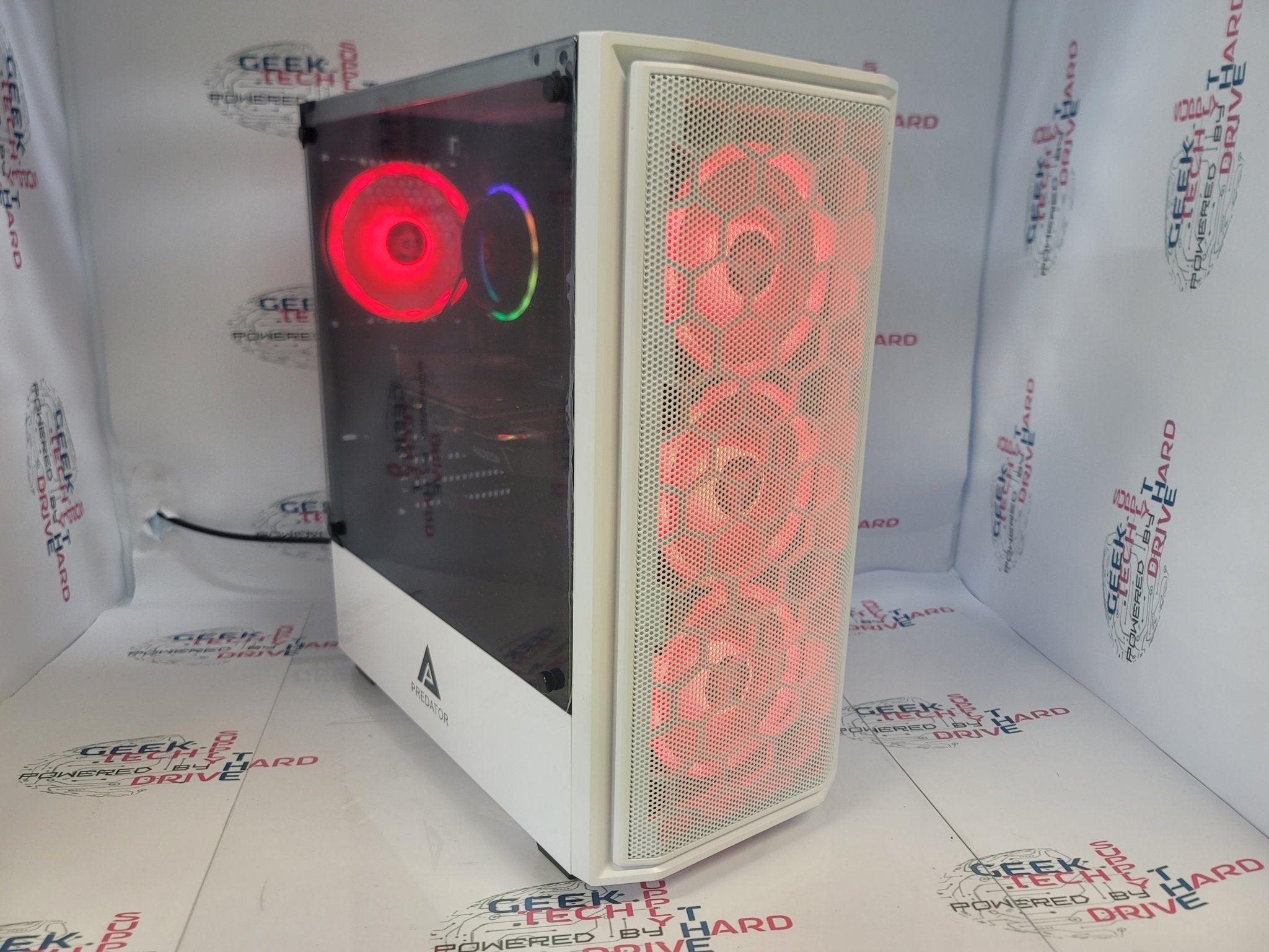Pinnacle Gaming PC Desktop Computer - Intel Core i5, 500GB/1TB/2TB SSD, 16GB/32GB RAM, NVIDIA RTX 3080 Ti, WiFi, White Predator H6 - Perfect for Esports, Streaming & 4K Gaming