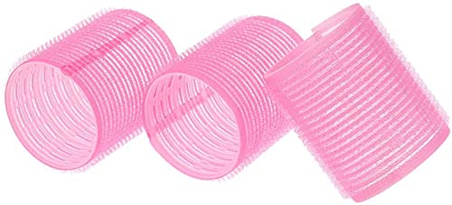 SIYAA 6-Piece Jumbo Pink Hair Rollers Set for Curly & Wavy Hairstyles - Perfect for Salon, Home Styling & DIY Hair Care