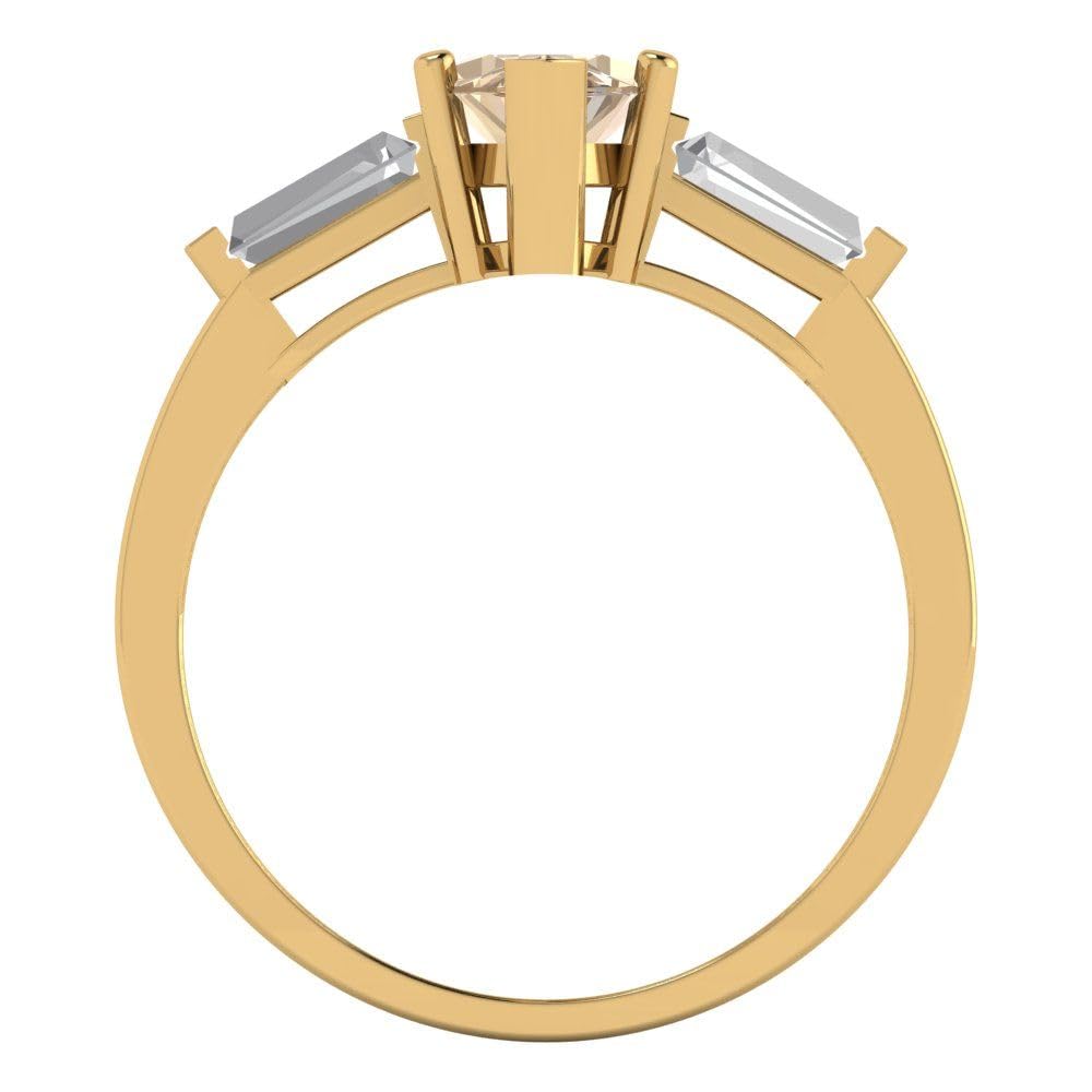 Clara Pucci 2ct Marquise Moissanite Ring - 14k Gold for Bridal & Anniversary