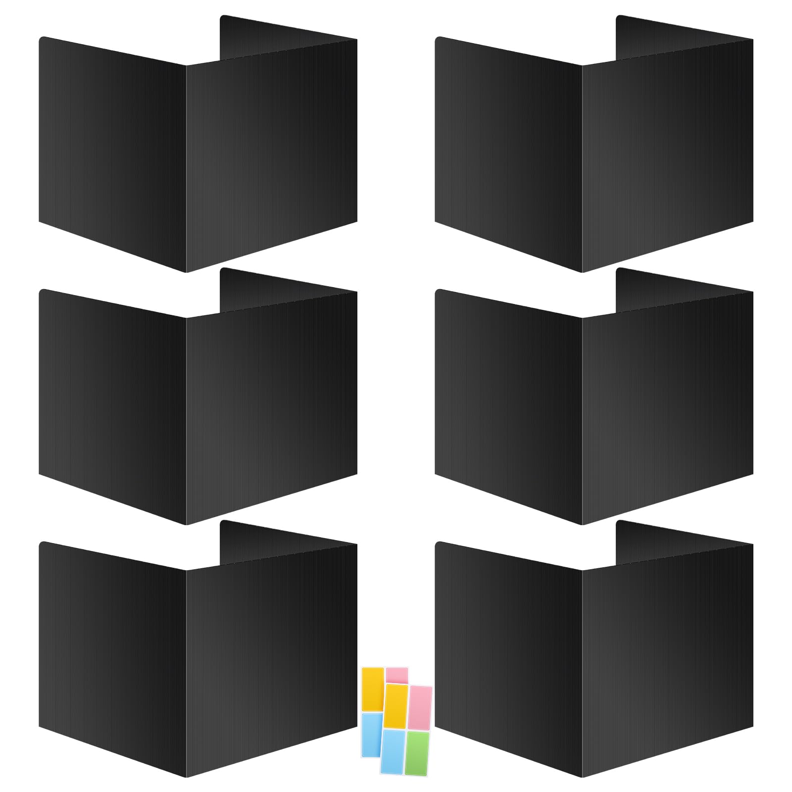 6-Pack Black Waterproof Plastic Desk Dividers for Students - Durable Study Carrel Privacy Shields, Easy to Clean Classroom Partitions - Perfect for Test Taking, Focus Study & Social Distancing in Schools