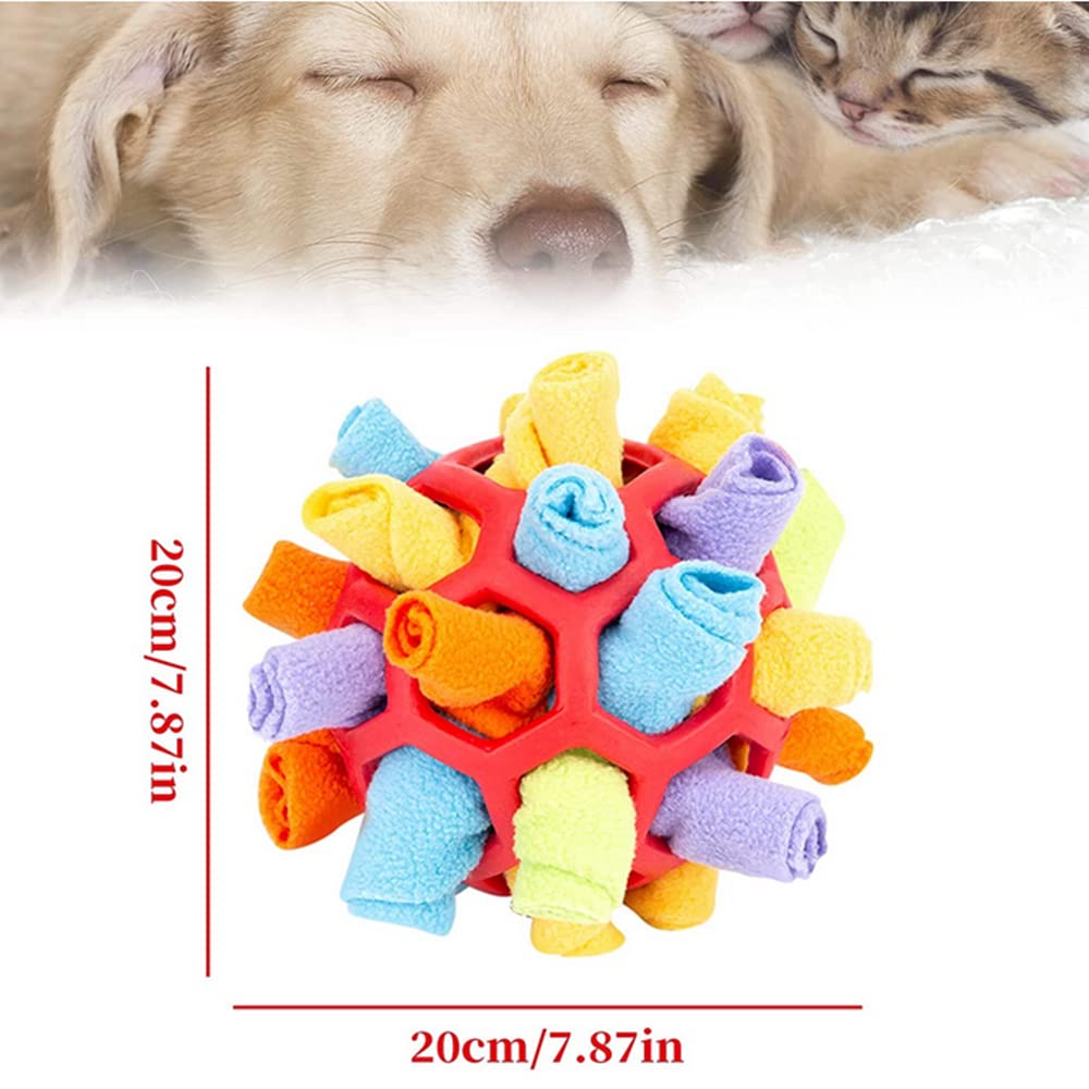 Ulgoo Interactive Dog Puzzle Toy - Chew Proof Enrichment Game for Dogs, Encourages Natural Foraging Skills - Portable Snuffle Ball for Mental Stimulation (Red) - Perfect for Indoor Play, Training & Anxiety Relief