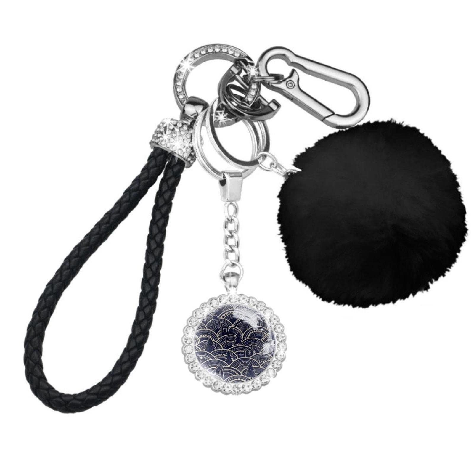 8Pcs Handmade Tree & House Keychain Set - Cute Portable Keychains for Women & Girls - Perfect for Gifts, Backpacks, and Home Decor