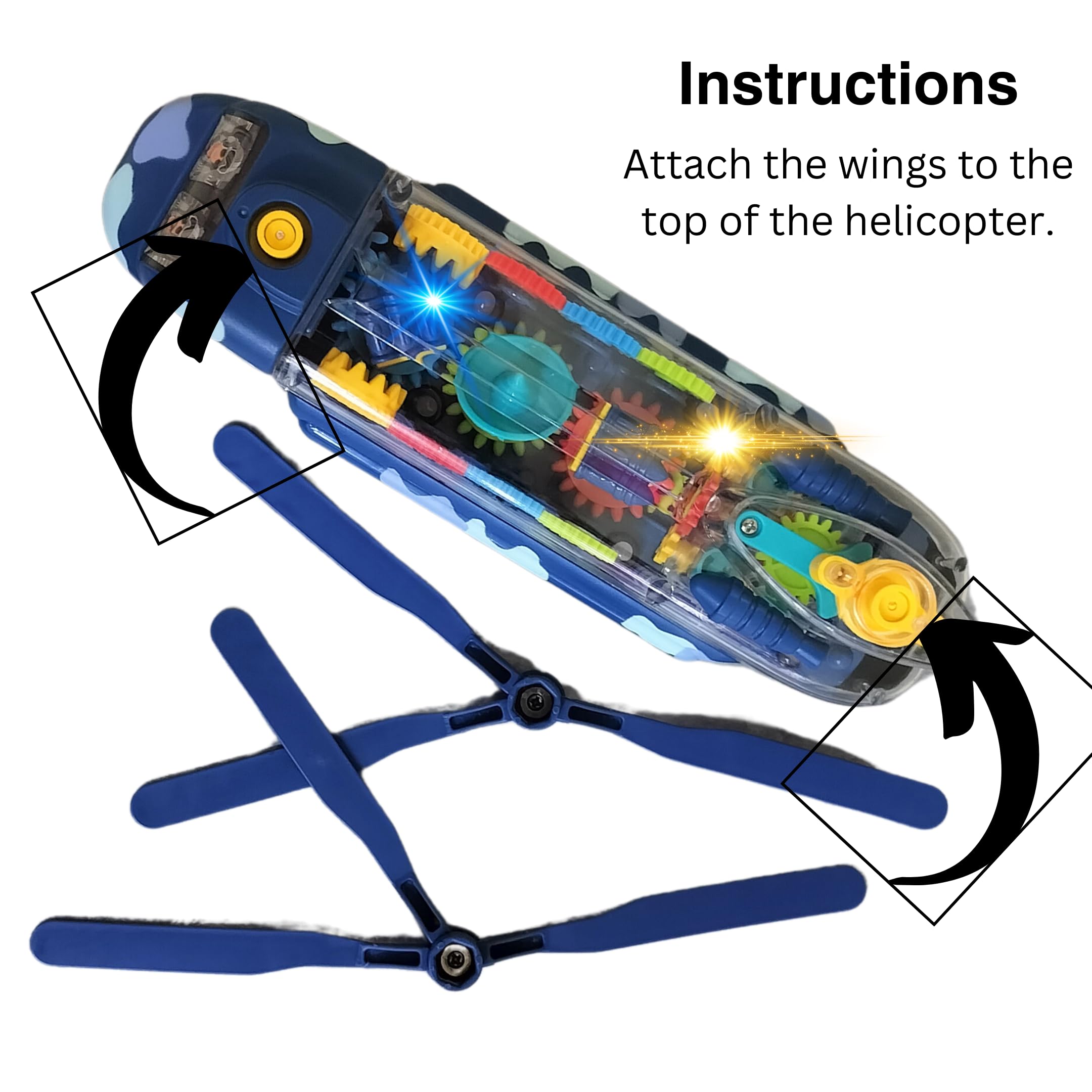 Kart In Box - Musical Helicopter Toy for Kids | Non-Flying Helicopter with Lights & Sounds | Random Color | Perfect for Birthday Gifts, Pretend Play & Early Learning