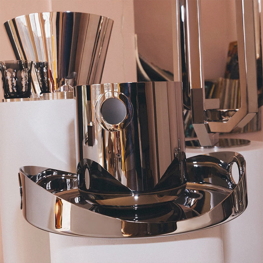 Christofle Oh De Christofle Stainless Steel Ice Bucket - Elegant Champagne & Wine Chiller for Parties, Weddings & Home Bar Decor