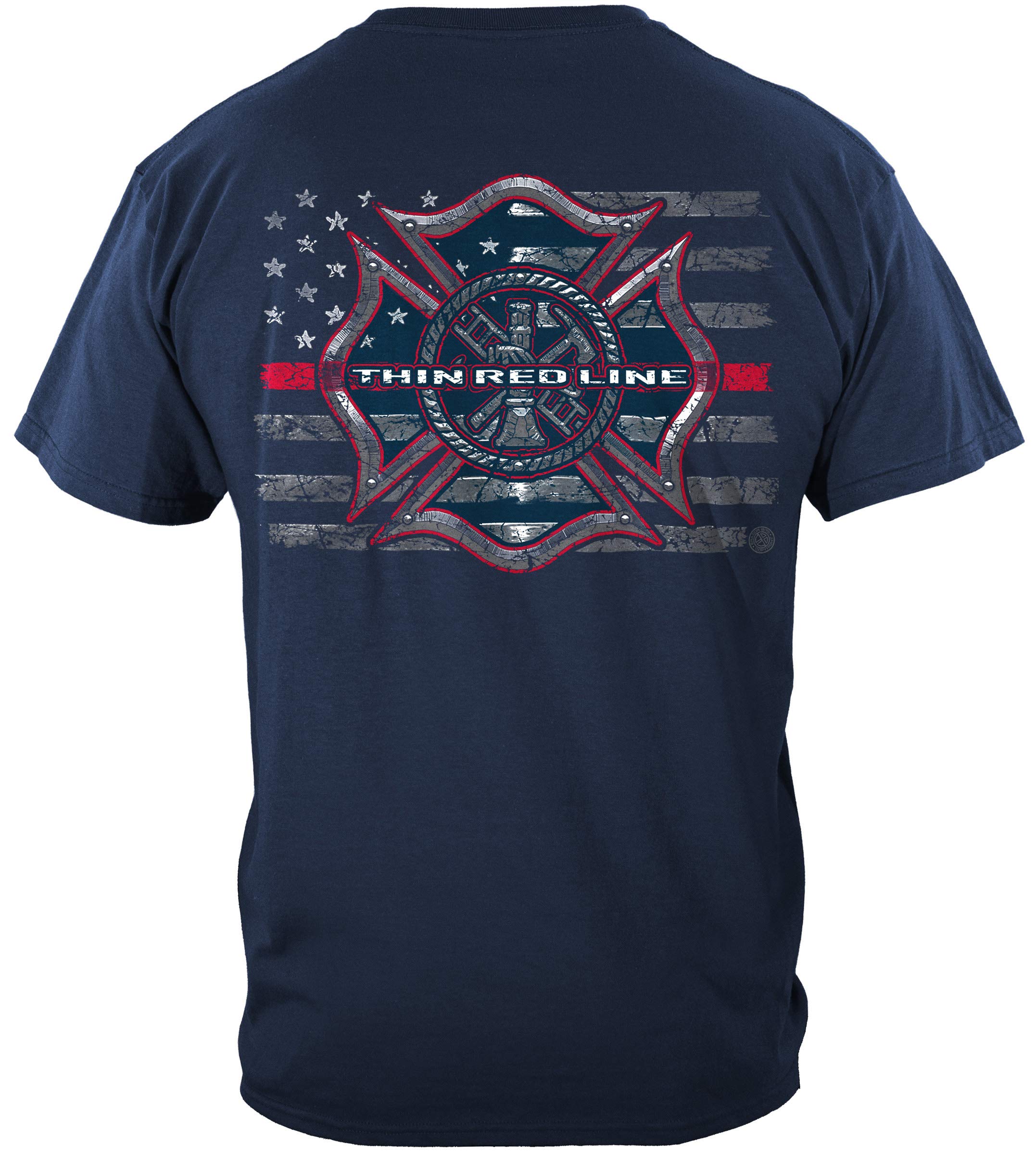 Firefighter T Shirt - Fire Fighter Never Forget - Brotherhood Thin Red Line Tees for Workouts, Gym & First Responder Apparel