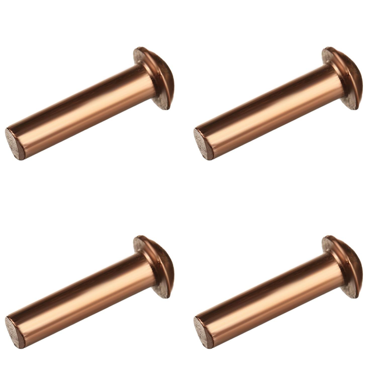 50Pcs Solid Copper Rivets Kit - 0.16in Dia x 0.63in Length M4 Round Head Fasteners for Electrical & DIY Projects - Perfect for Circuit Boards, Jewelry Making, and Metal Crafts