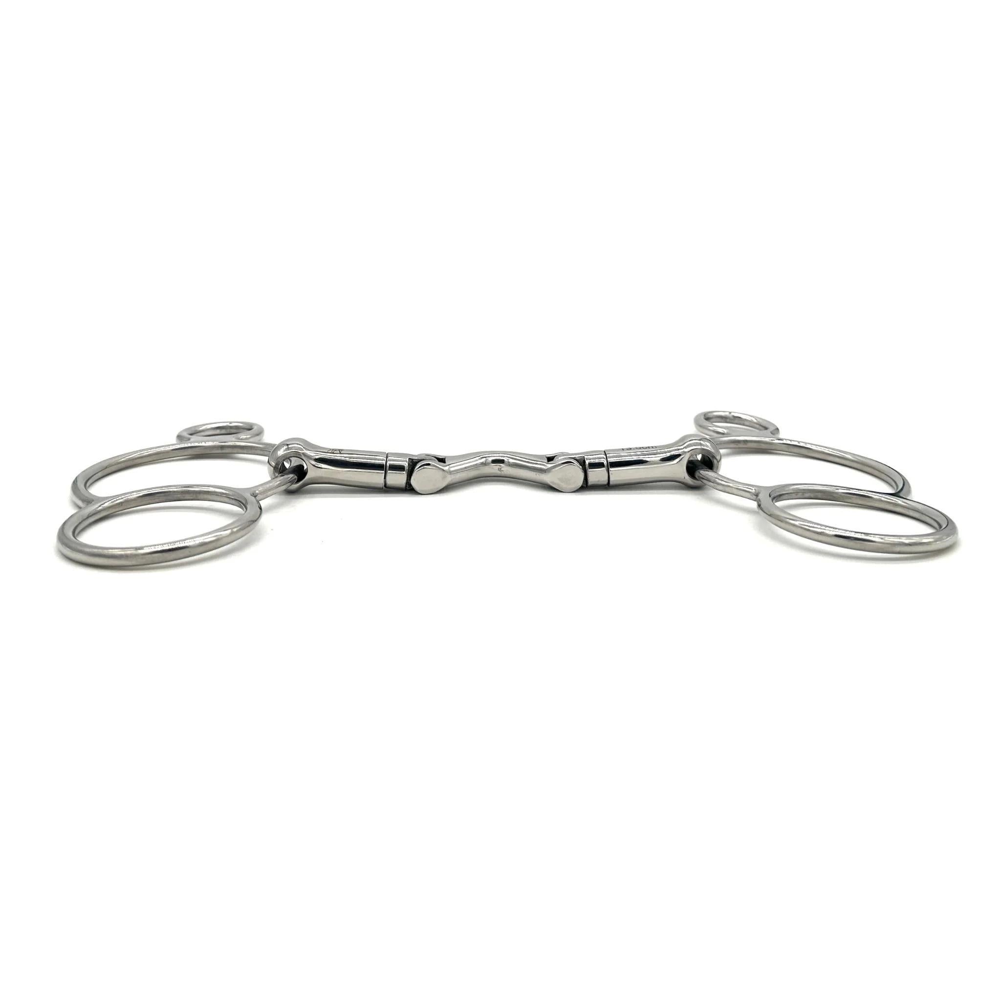 Jake Adams Swivel Port Hinge Two Ring Bit - Durable Horse Training Equipment for Western Riding & Dressage | Perfect for Equestrian Sports & Professional Horse Training