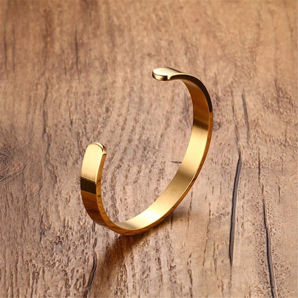 Men's Gold-Tone Stainless Steel Cuff Bangle Bracelet - 2.5