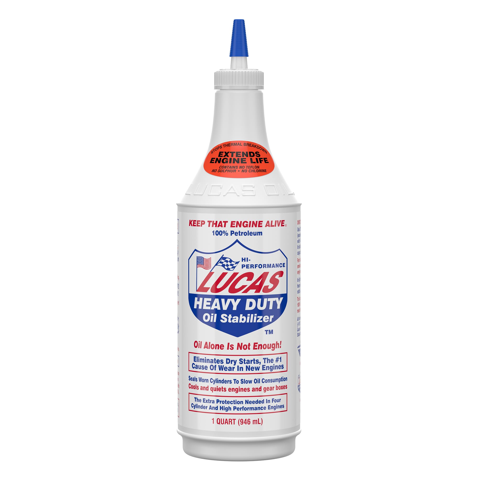 Lucas Oil 10001 Heavy Duty Oil Stabilizer - 1 Quart | Engine Protection & Performance Booster | Ideal for High Mileage Vehicles, Trucks & Heavy Machinery