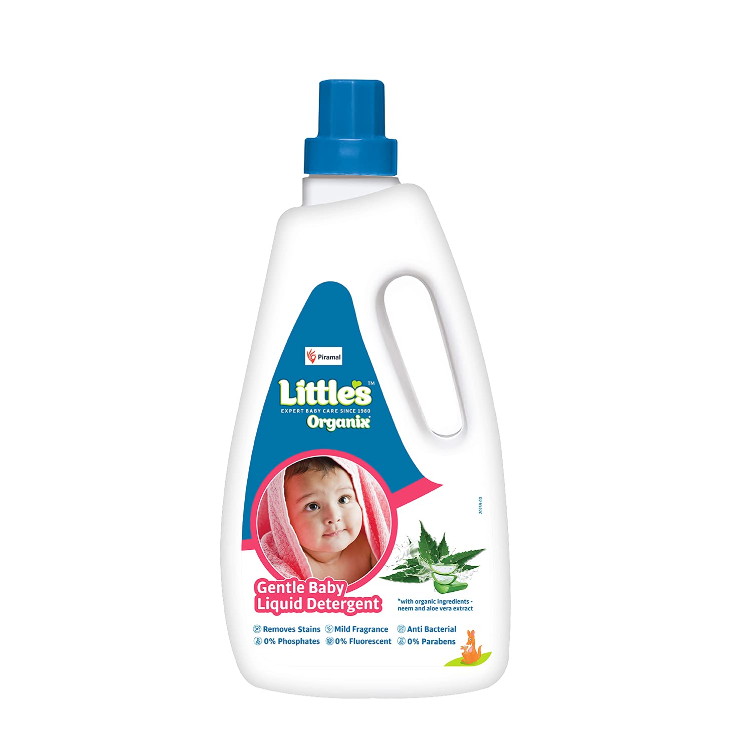 Little's Organix Gentle Baby Laundry Detergent | 1000ml Hypoallergenic Liquid Detergent for Newborn & Sensitive Skin | Enriched with Aloe Vera & Neem Extracts | Free from Harsh Chemicals, Brighteners & Bleach | Perfect for Washing Baby Clothes, Blankets & Delicate Fabrics