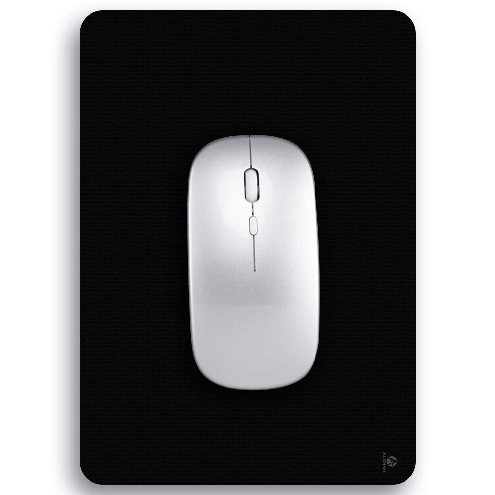 Audimi Small Mouse Pad 6x8 Inches - Thick Non-Slip Mini Mouse Mat for Laptop, Wireless Mouse, Home Office & Travel - Portable, Washable Gaming Mousepad (Black) - Perfect for Work, Gaming & Travel Accessories