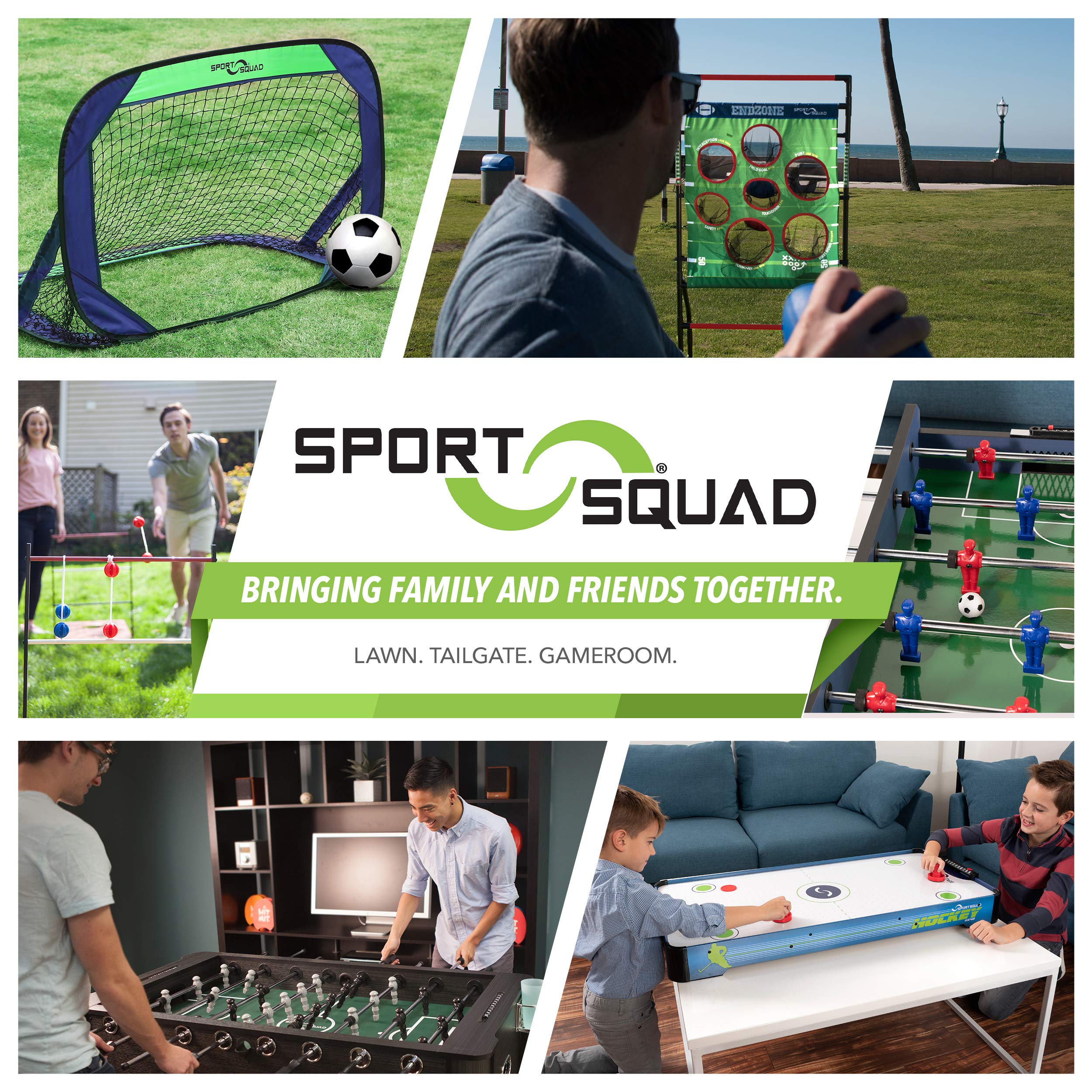 Sport Squad Wooden Foosball Table for Kids & Adults - Professional Soccer Table Game for Home Game Room & Bars - Durable Construction & Easy Assembly - Perfect for Family Game Nights & Sports-Themed Parties