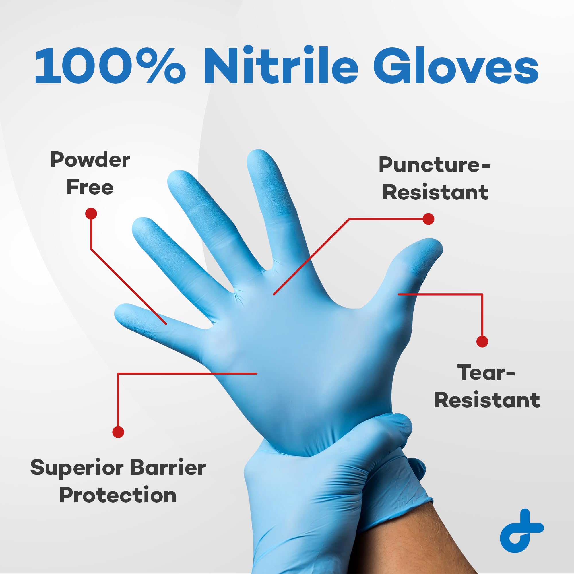 **Dealmed Nitrile Exam Gloves - Powder-Free, Latex-Free, Disposable Medical Gloves for Healthcare, Food Handling & Cleaning | 300 Count Box**